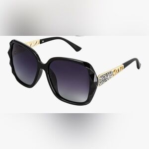 Sophisticated Black and Gold Women's Sunglasses